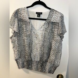 Rachel Zoe Black and White Textured Blouse